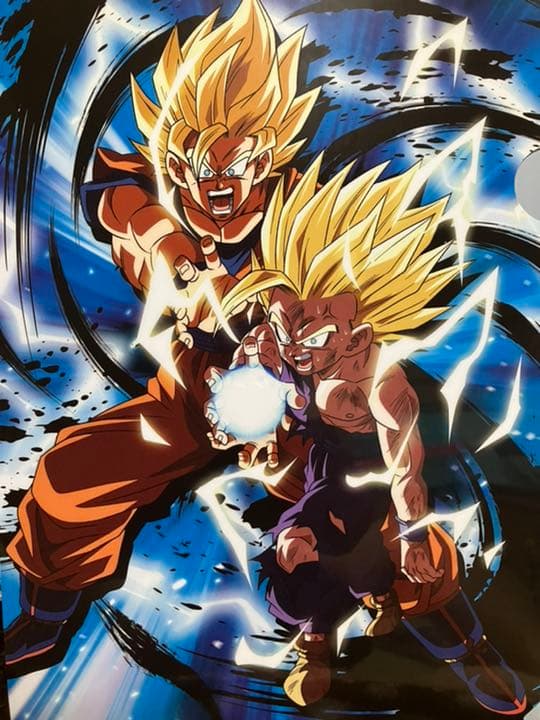 ドラゴンボールZ 孫悟空 & 孫悟飯親子 かめはめ波　クリアファイル　鳥山明