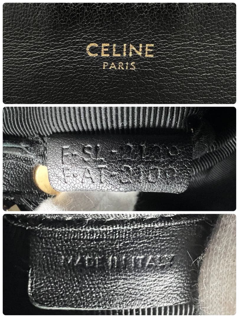 【美品✨】 セリーヌ 新ロゴ トリオ ラージ ショルダーバッグ ブラック 黒