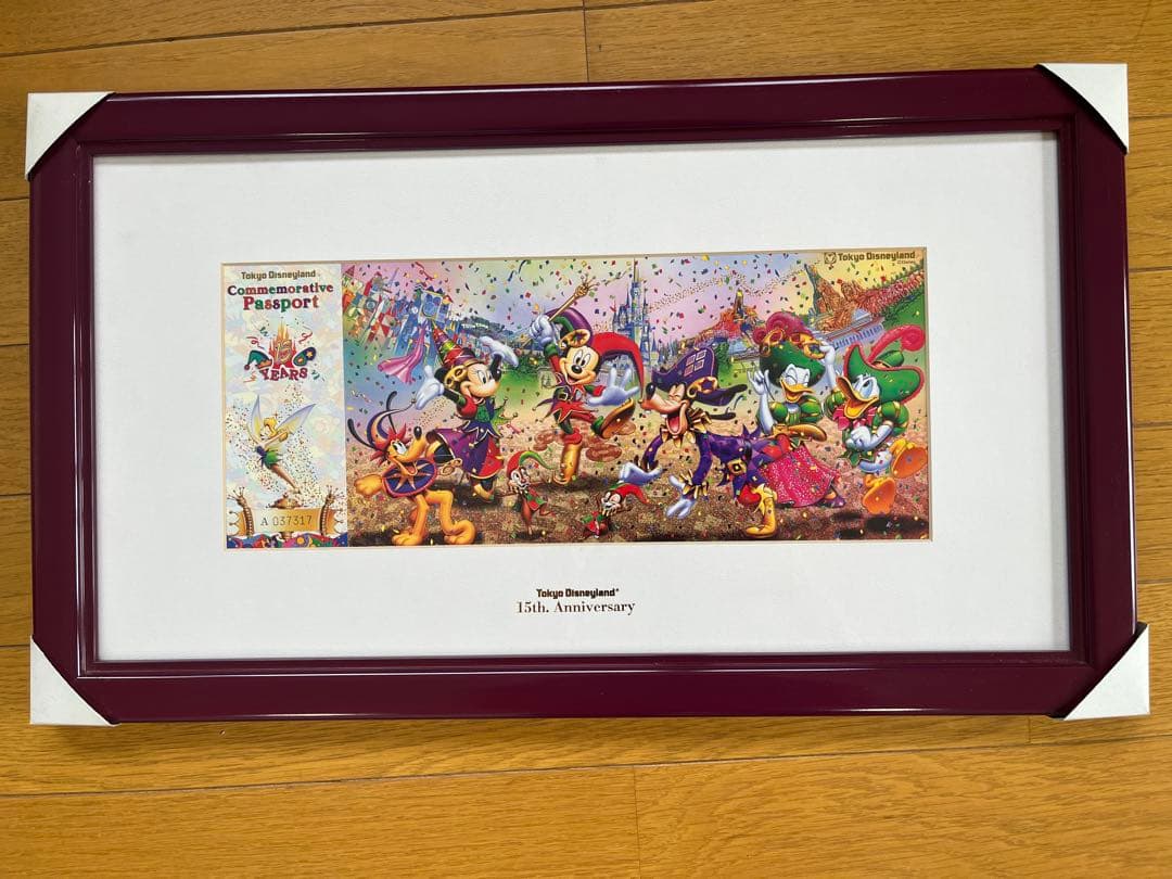 希少☆ディズニー15周年記念プレミアムパスポート 額縁付き
