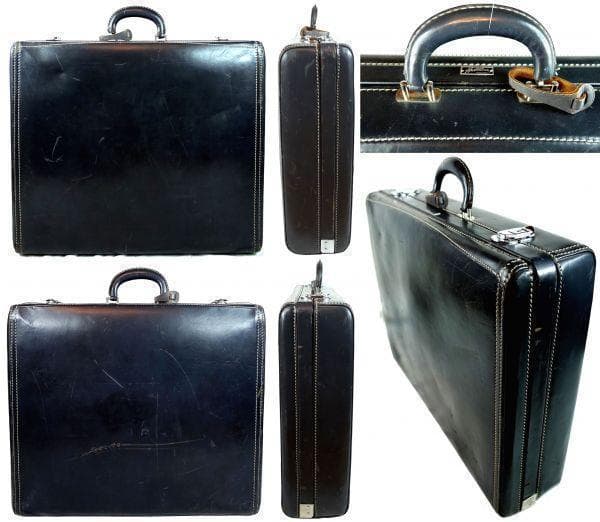 ハートマン『ノッカバウト』本革 トランク 濃灰 （1980年代）USA