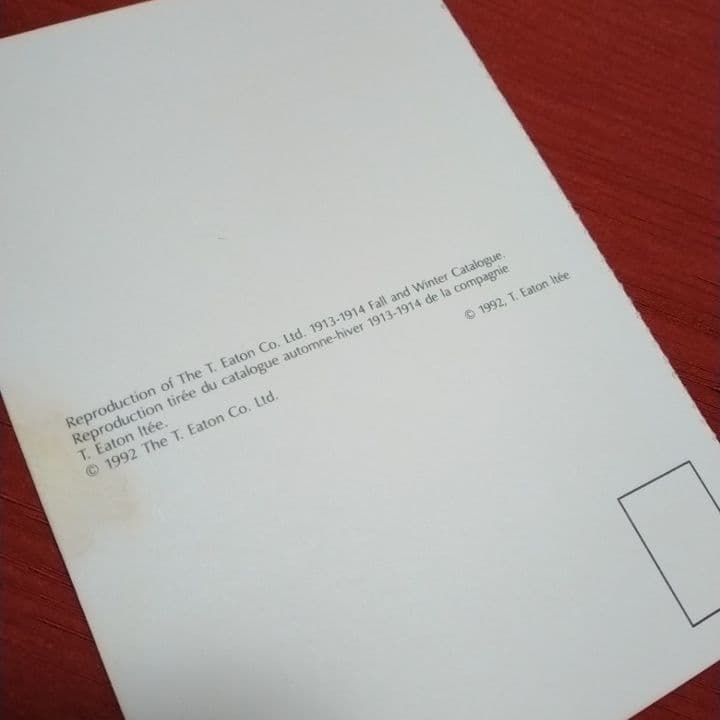カナダ✨Eaton's百貨店✨1913-14年カタログ表紙✨複製絵葉書✨廃番品