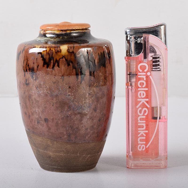 zoi瀬戸焼　古瀬戸　茶入　仕覆付　裏千家十一代玄々斎極め箱　V　8329