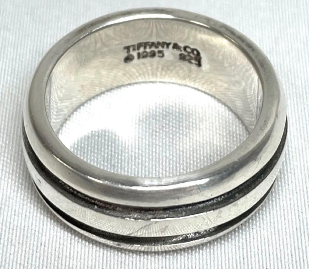 17号　Tiffany グルーブド　ダブルライン　シルバーリング　925