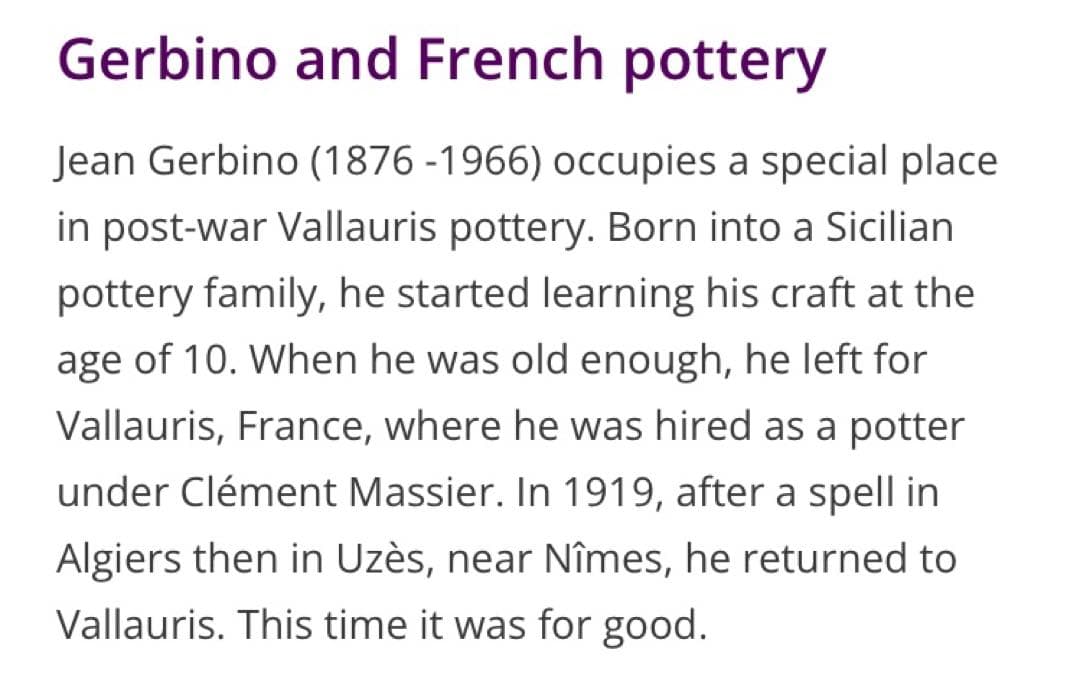 vallauris フランス　JEAN GERBINOヴィンテージ花瓶