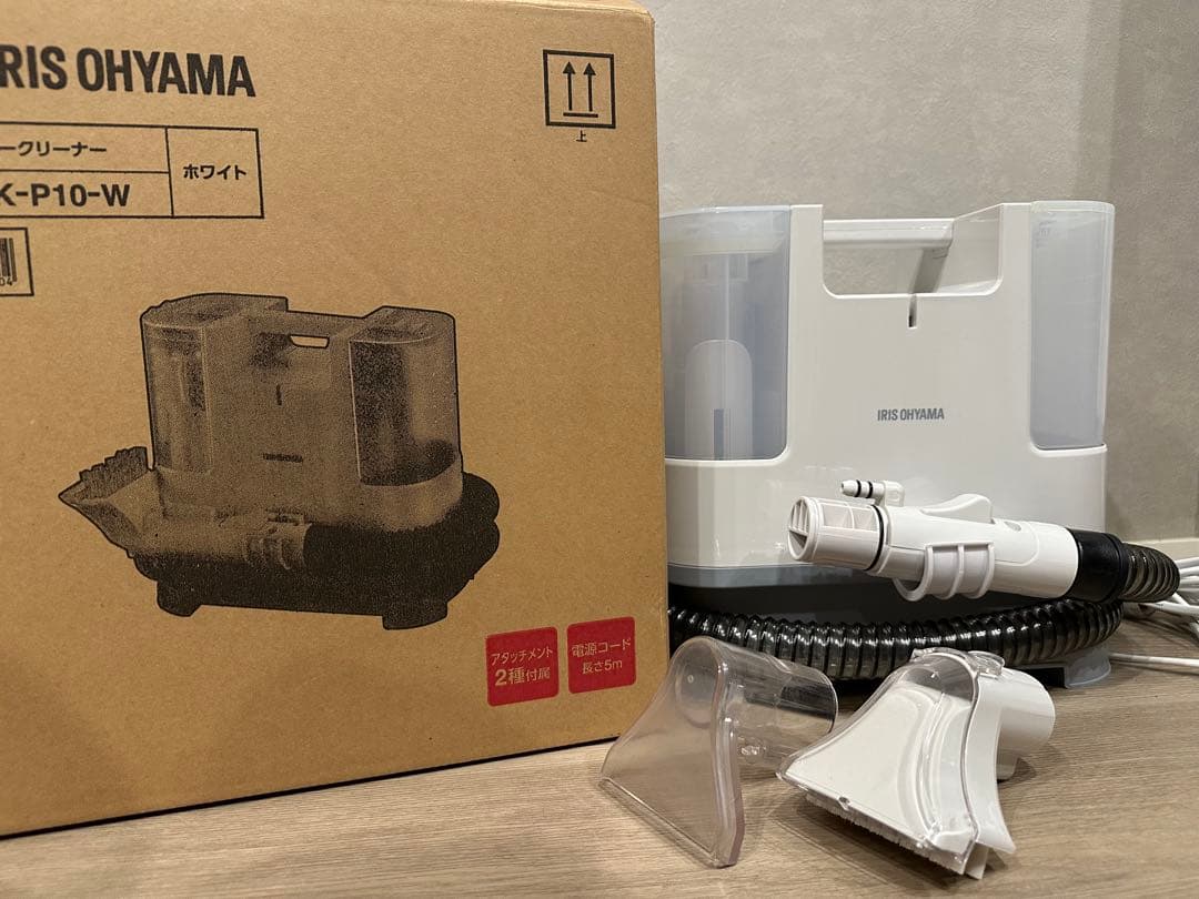 IRIS OHYAMA スチームクリーナー K-P10-W ホワイト