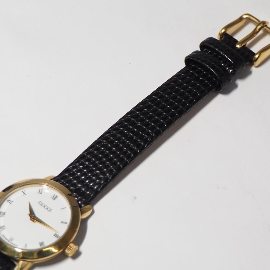 グッチ GUCCI ローマン 新品革ベルト レディース腕時計 ゴールド F250
