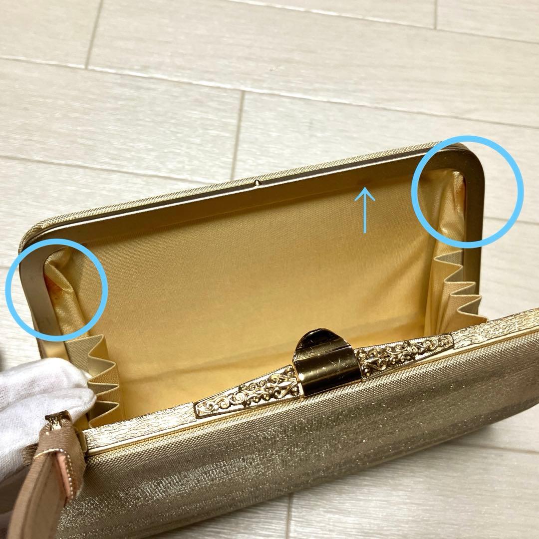 《未使用》佐賀錦　草履バッグセット　東京芝山　正絹　ゴールド　金糸