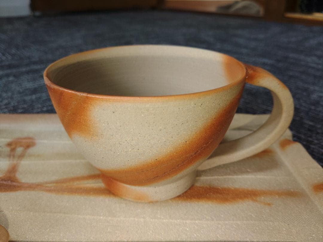 備前焼　ちょっと贅沢なティータイムに　ティーカップ＆平皿　日本六古窯の1つ