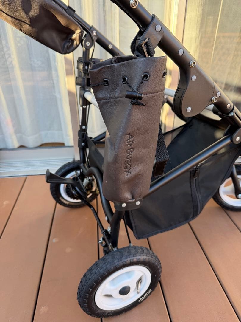 Air Buggy ペットカート フレームブレーキ付き 合皮レザーエスプレッソ