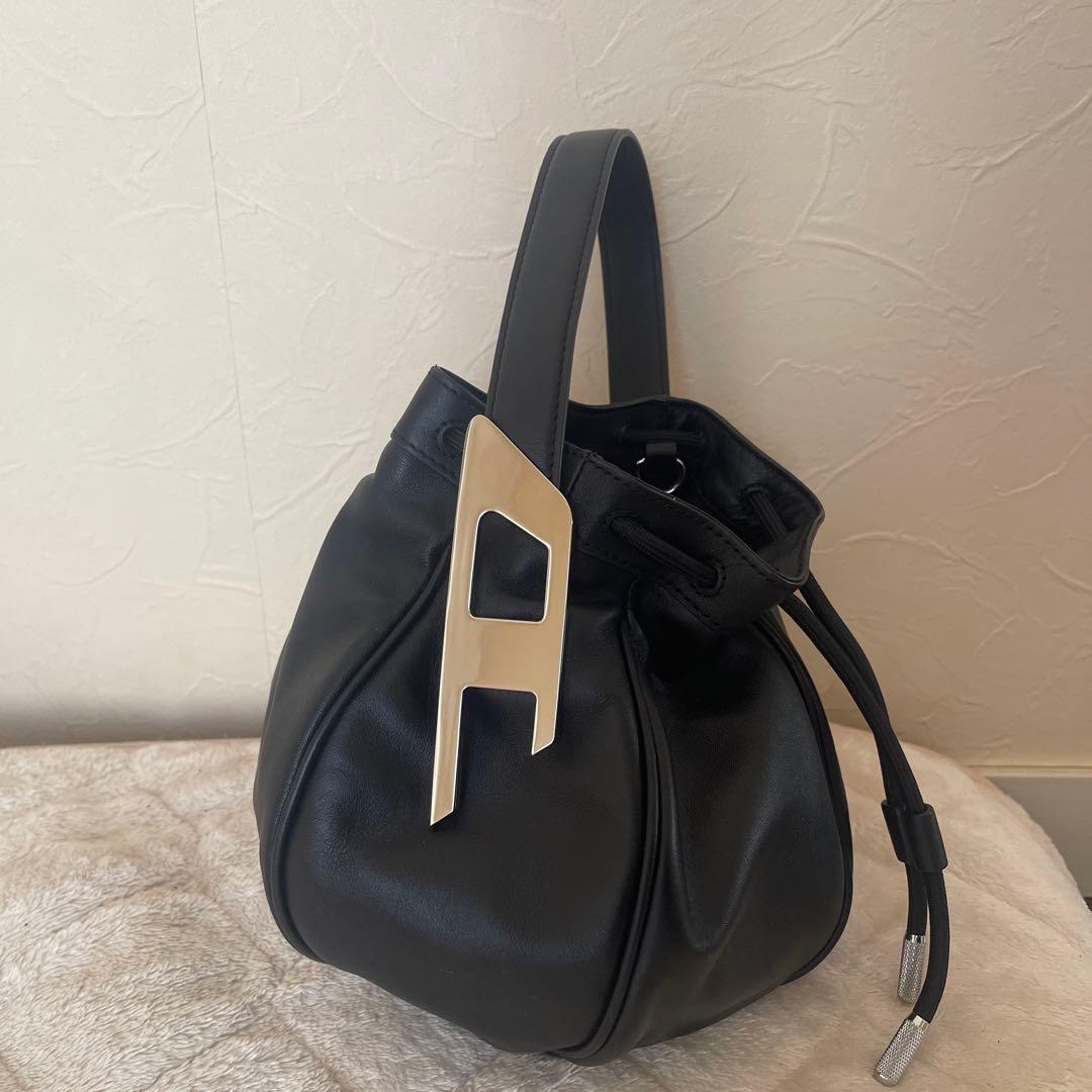 diesel レザー　巾着　ハンドバッグ