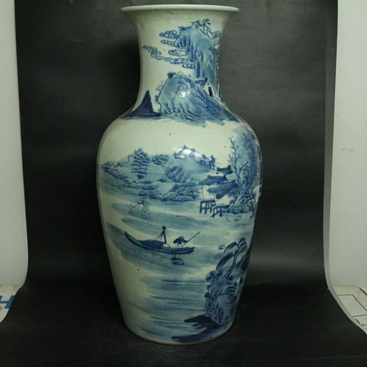 時代物 骨董品   清朝  染付け花瓶  磁器