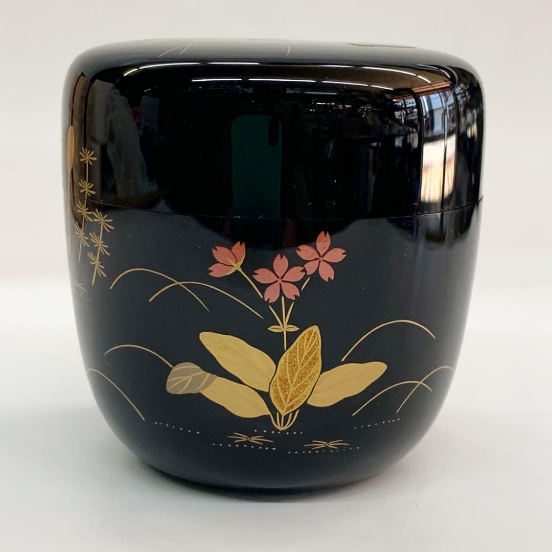 【中棗　春野蒔絵】　　新井喜峰　　共箱