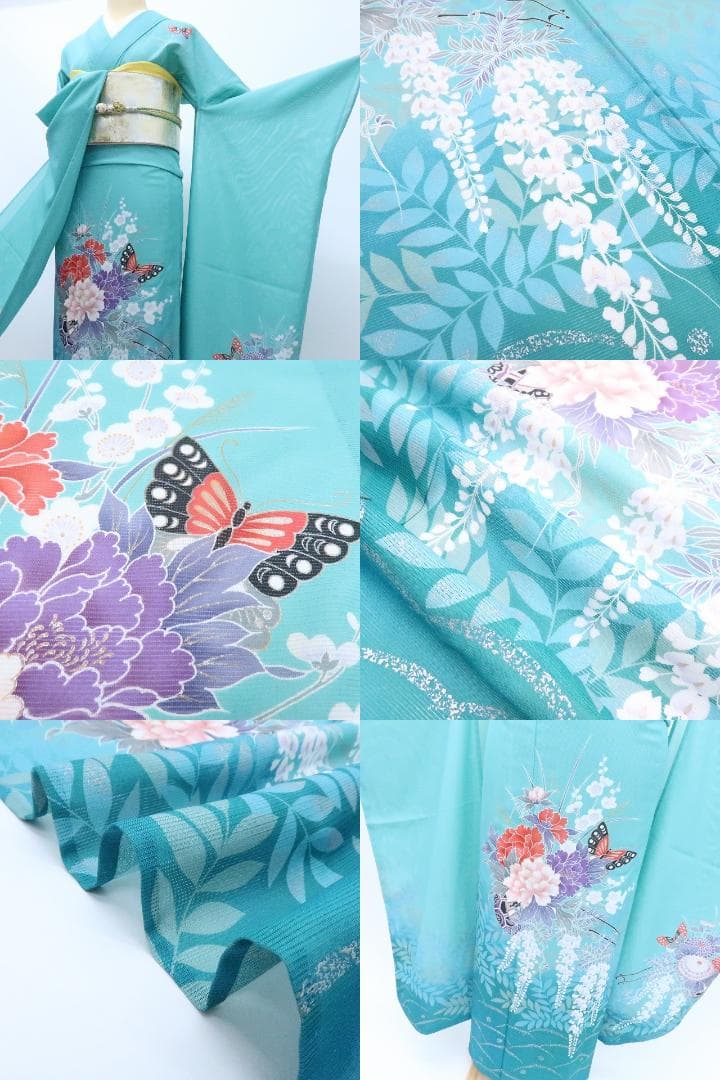 Y3075◆希少 洗える夏着物 絽 成人式 トールサイズ 振袖