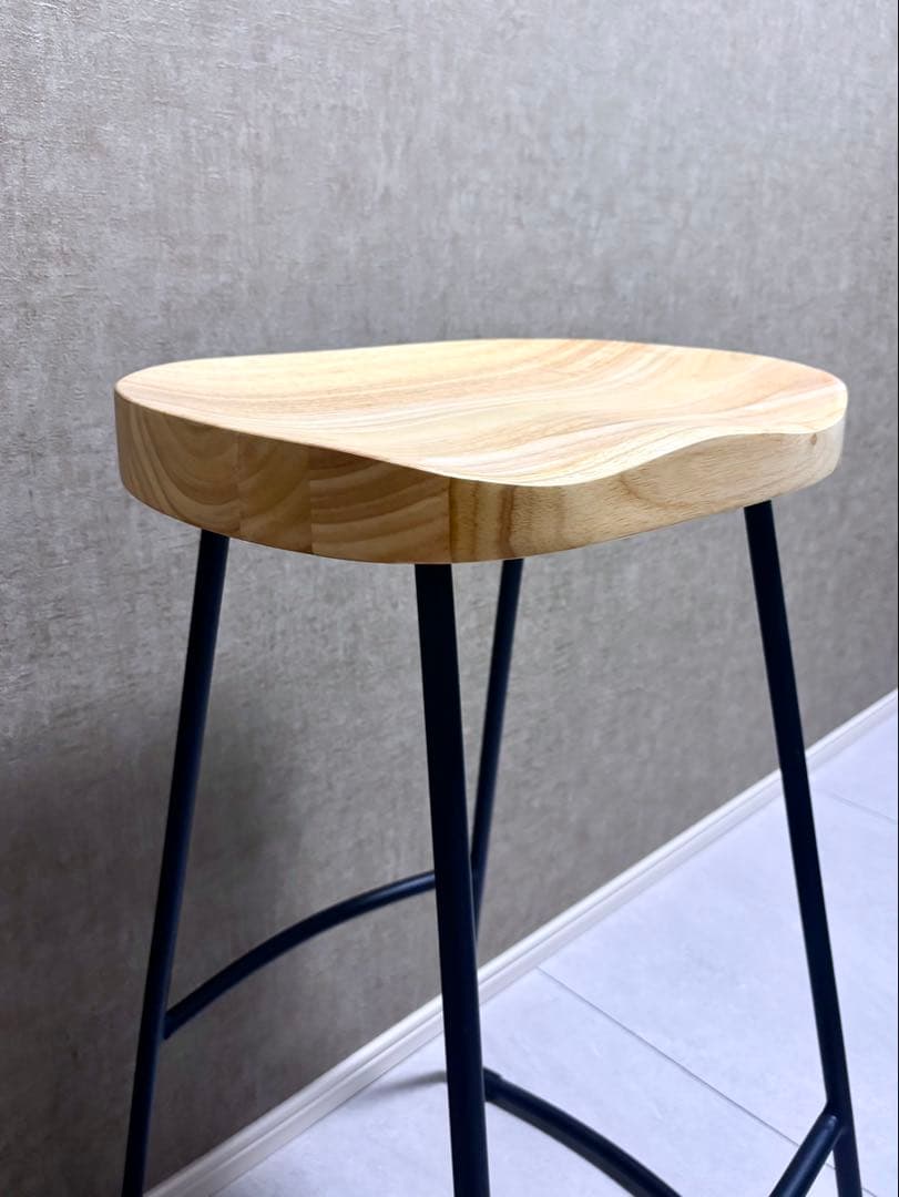 【新品未使用】kanademono 天然木 ハイスツール チェア