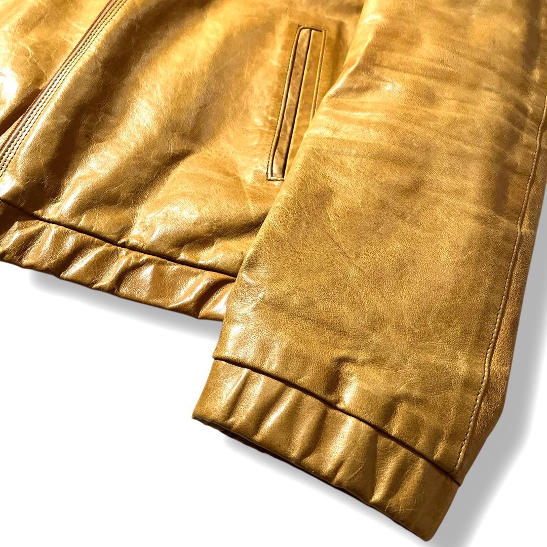 9.8万!希少!馬革 7×7 ヴィンテージ加工 ホースハイドライダースジャケット