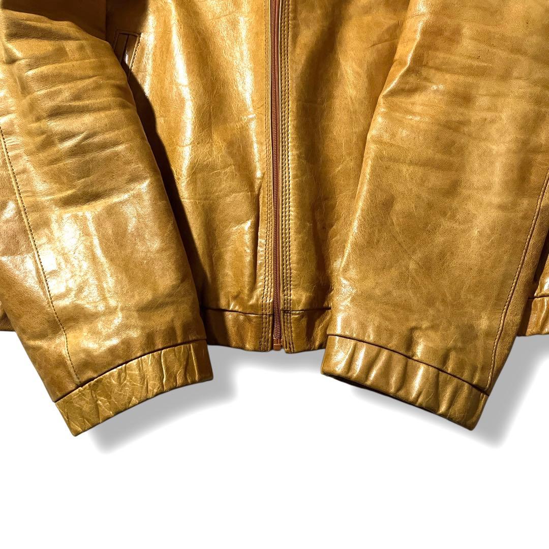 9.8万!希少!馬革 7×7 ヴィンテージ加工 ホースハイドライダースジャケット