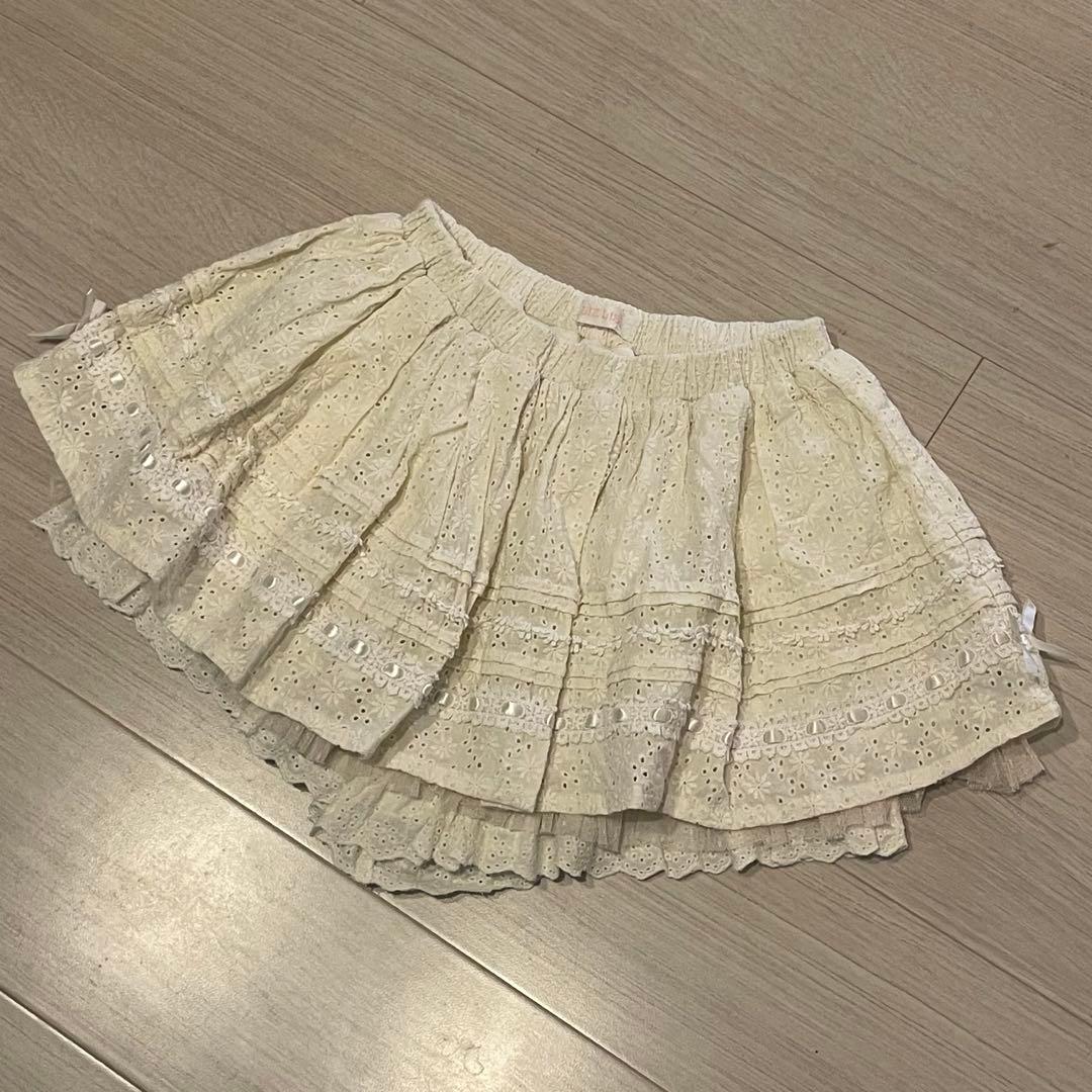 希少　LIZ LISA リズリサ　フリル　スカパン 白　オフショル　レース