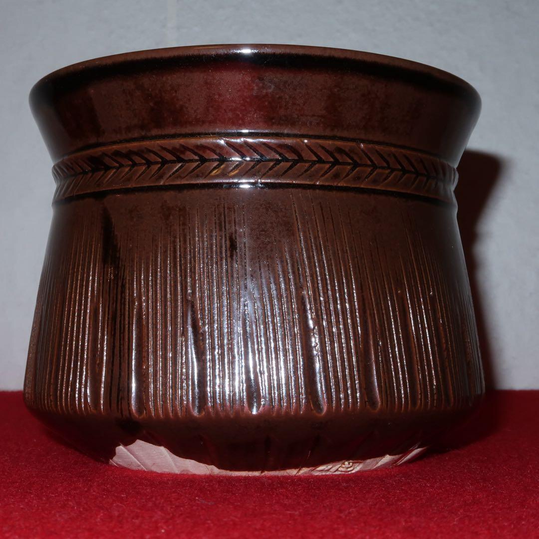 【茶道具】膳所陽炎園　膳所焼　腰蓑建水