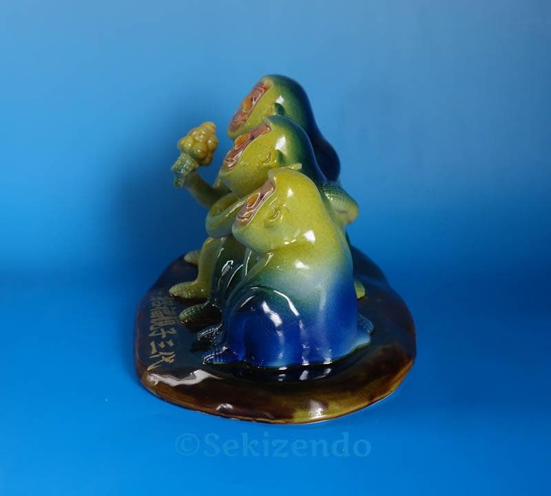 九谷焼　 三代　徳田八十吉 猿　申　置物 共箱 文化勲章 2493