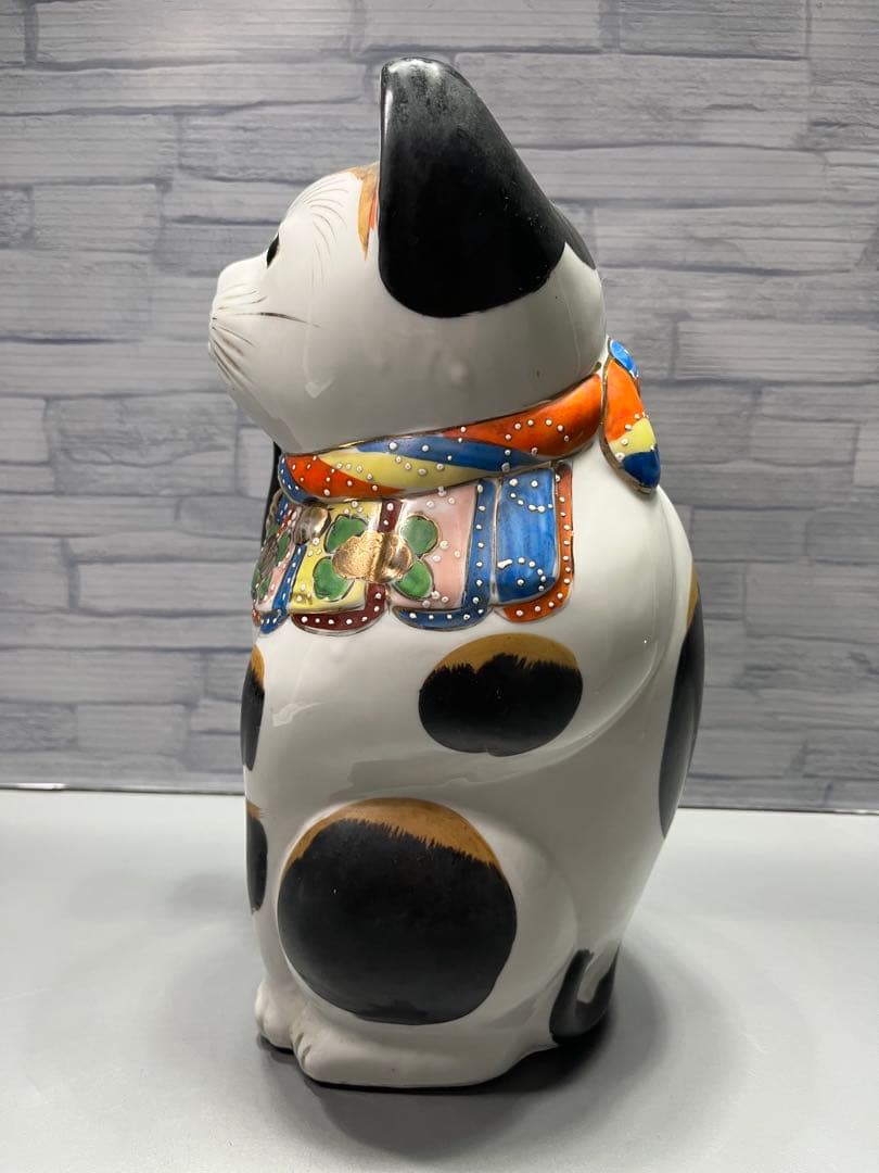 大正〜昭和初期　瀬戸　招き猫　ビッグサイズ　高さ　29cm