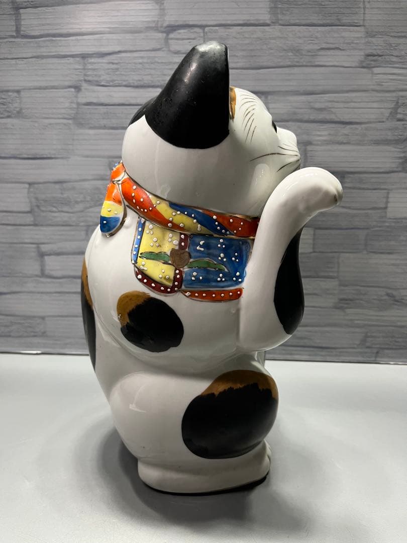 大正〜昭和初期　瀬戸　招き猫　ビッグサイズ　高さ　29cm