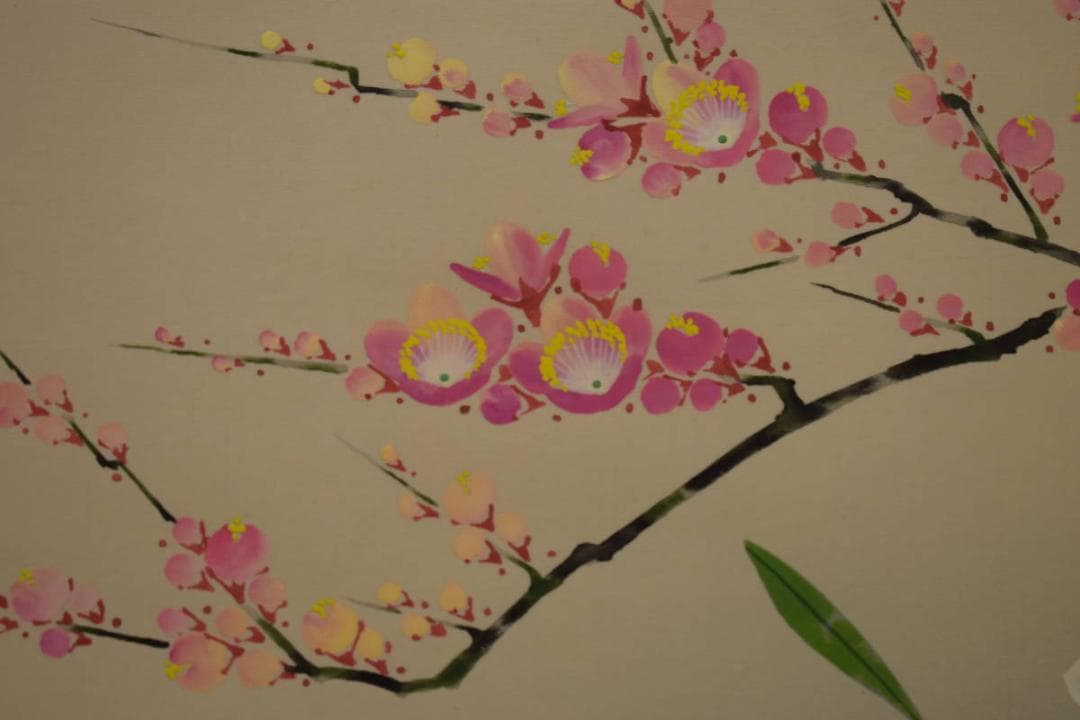 真作/清風/早春/小禽図/桐共箱付/布袋屋掛軸HI-807