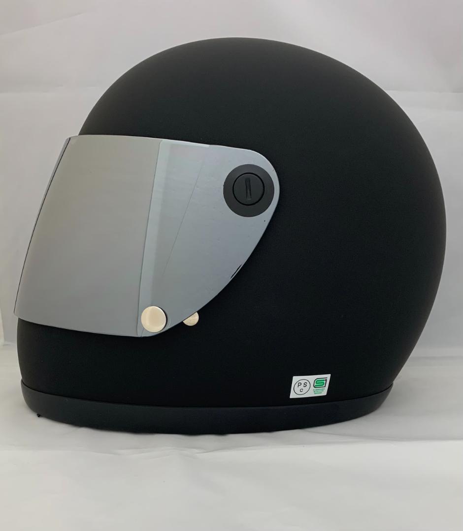 ビンテージフルフェイスヘルメット 族ヘル シルバーシールド1枚セット マットBK