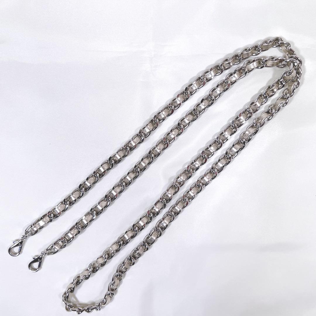 美品✨アンテプリマ カテナチェーン ストラップ レザー シルバーゴールド 正規品