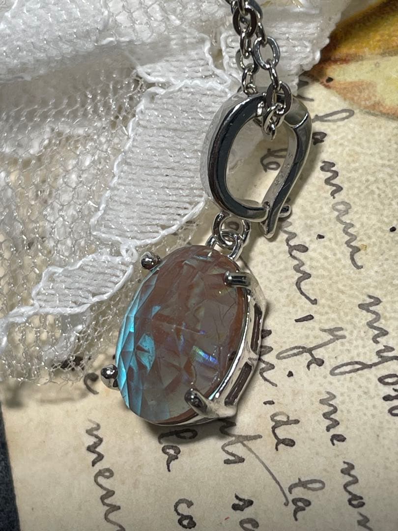 【saphiret】オーバルローズカットサフィレット　ネックレス