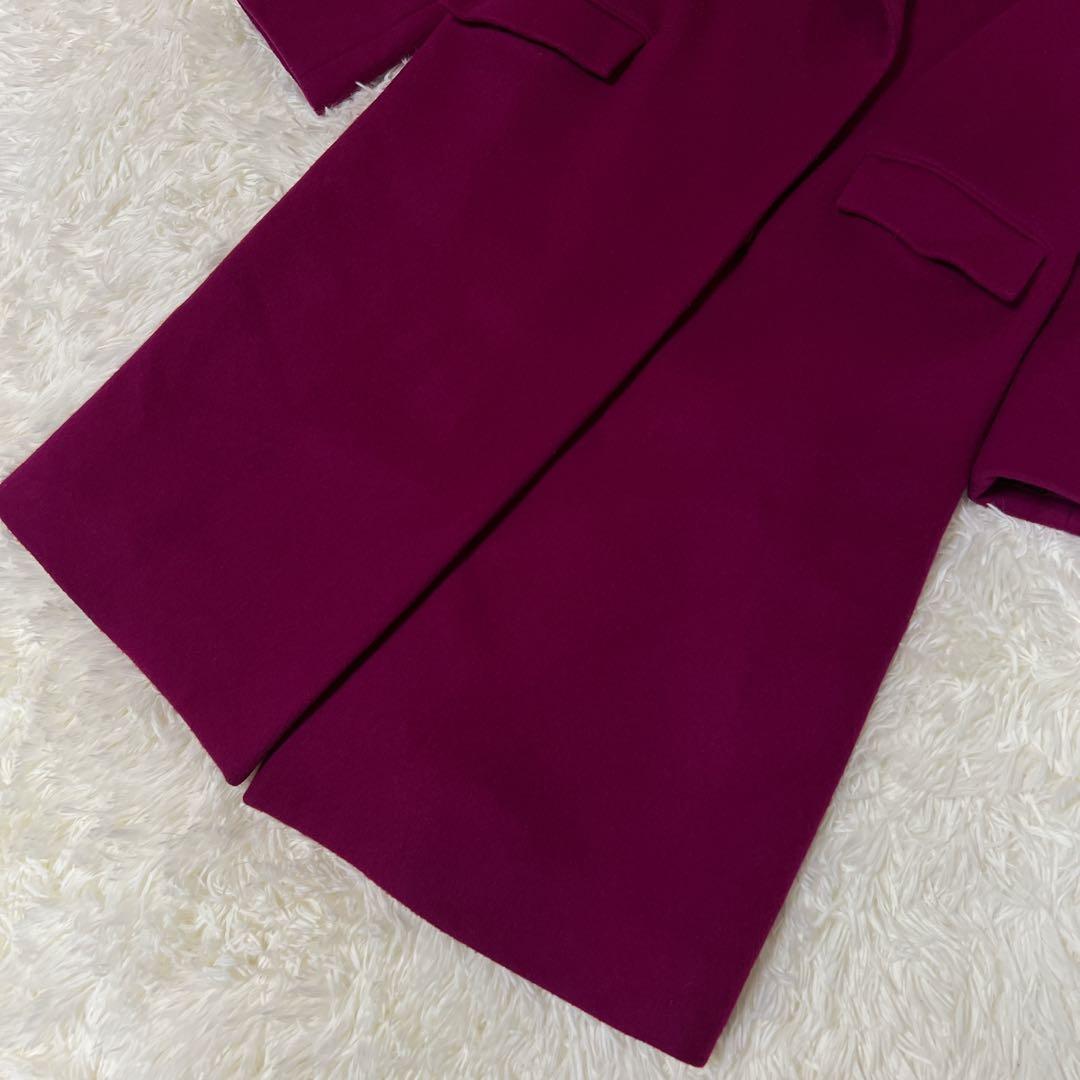 完売品✨PINKY & DIANNE ウールダブルクロスカラーコート　カシス　S