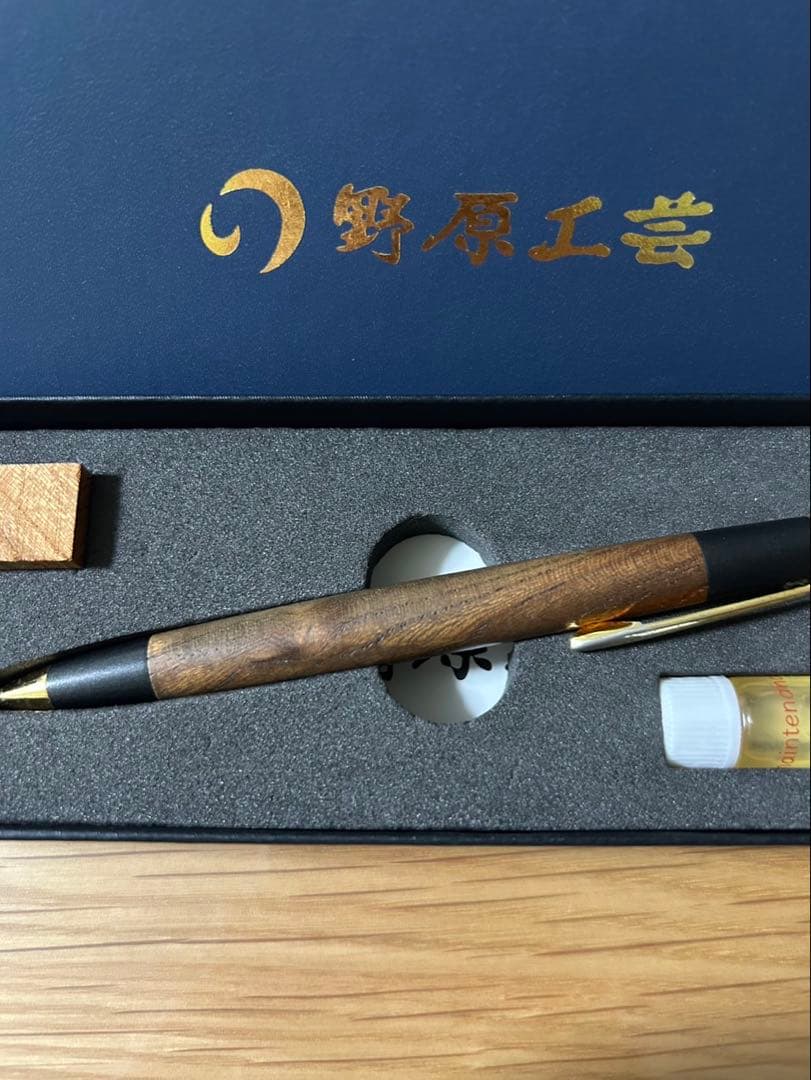 ⚠️kindnessさま専用⚠️ 野原工芸旧型　シャーペン　欅　ゴールド金具