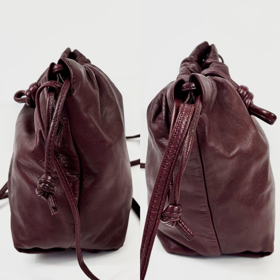 【希少カラー】LOEWE☘️✨巾着ショルダー✨アナグラム✨ボルドー✨バッグ