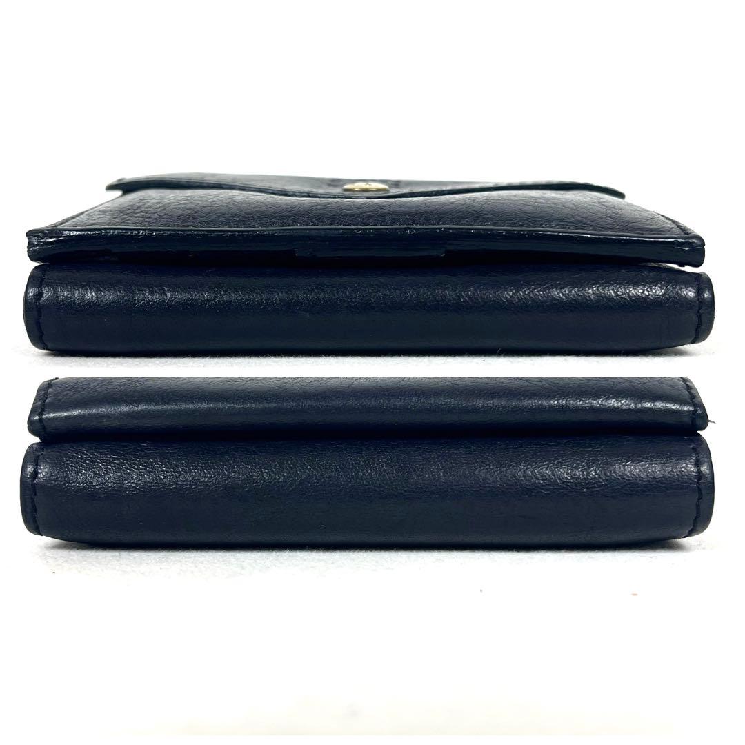 イルビゾンテ　三つ折り財布　トリフォルド　ミニ財布　ロゴ型押し　ゴールド金具