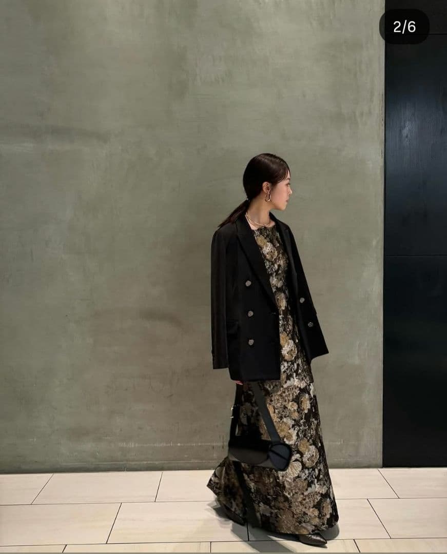 ジャガードドレス Mサイズ ブラウン