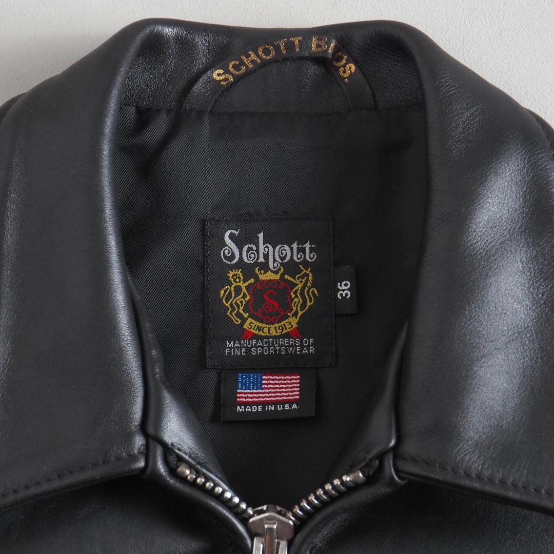 Schott　103US　36　シングルライダース　ブラック　美品