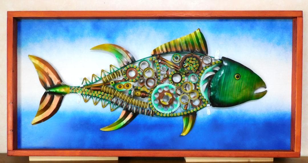 金属工芸 魚のアート作品 大