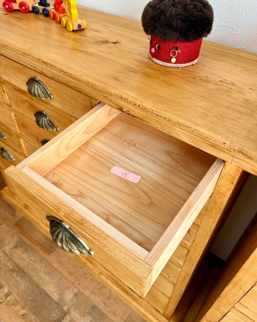 【ハンドメイド】国産ひのき使用　21杯可愛らしいチェスト