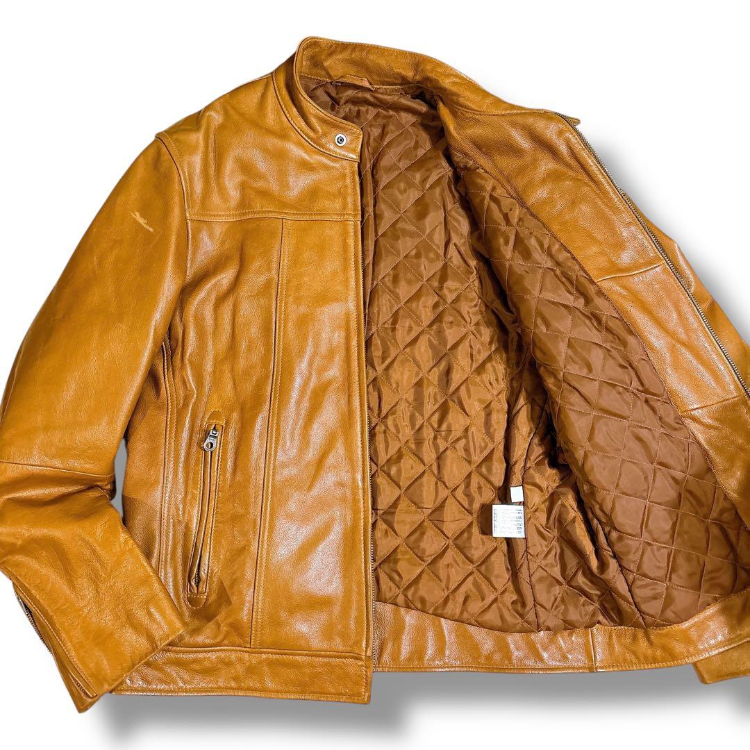 【希少・旧タグ】オールドユニクロ　シングルライダース　牛革　中綿　サイズM