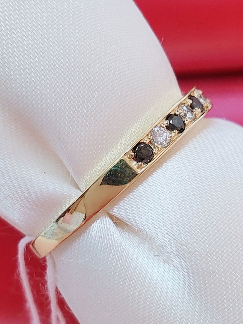 新作 未使用品 k18 天然ダイヤモンド ブラックダイヤモンド リング