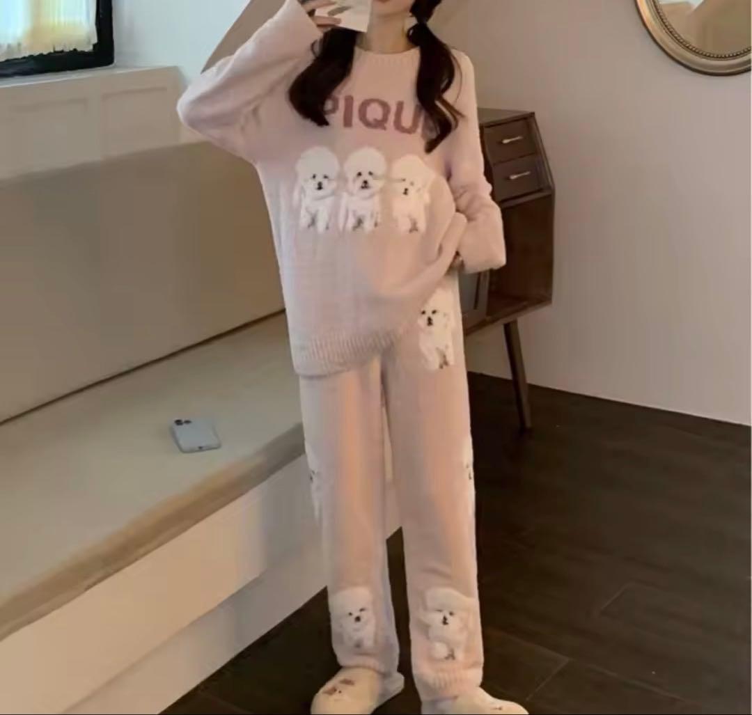 ジェラートピケ モチーフジャガードプルオーバー ビションフリーゼ