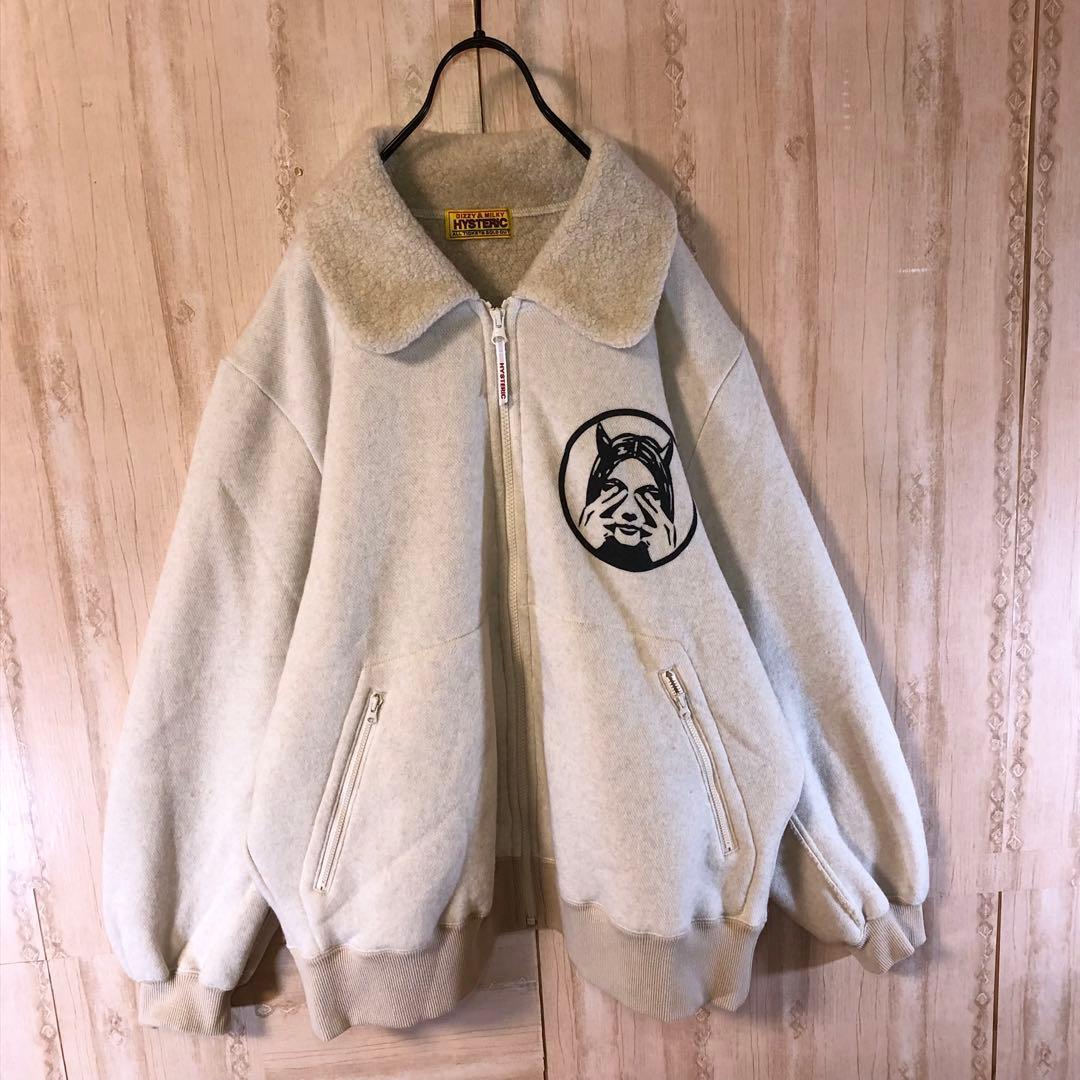 ヒステリックグラマー アンゴラ ふわふわ フリース ブルゾン バックガールズ入り