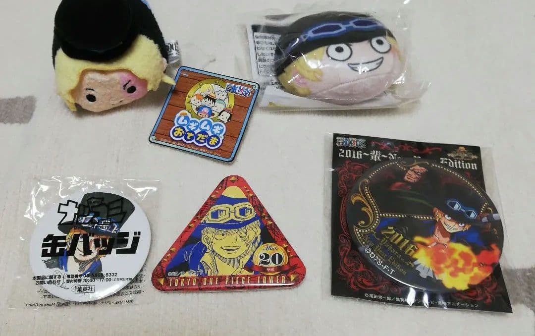 ワンピース　サボ　トンガリ　缶バッジ　ぬい　おてだま　タワー