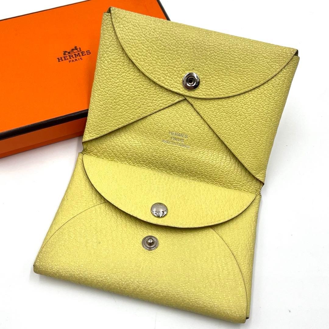 HERMES エルメス　カルヴィデュオ イエロー シェーブル