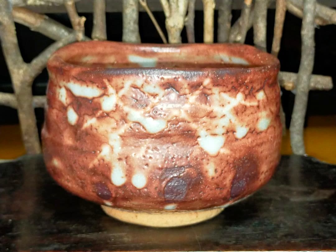 ♥美濃焼♥　鼠志野　志野　茶碗　在銘　茶道具　骨董　古玩