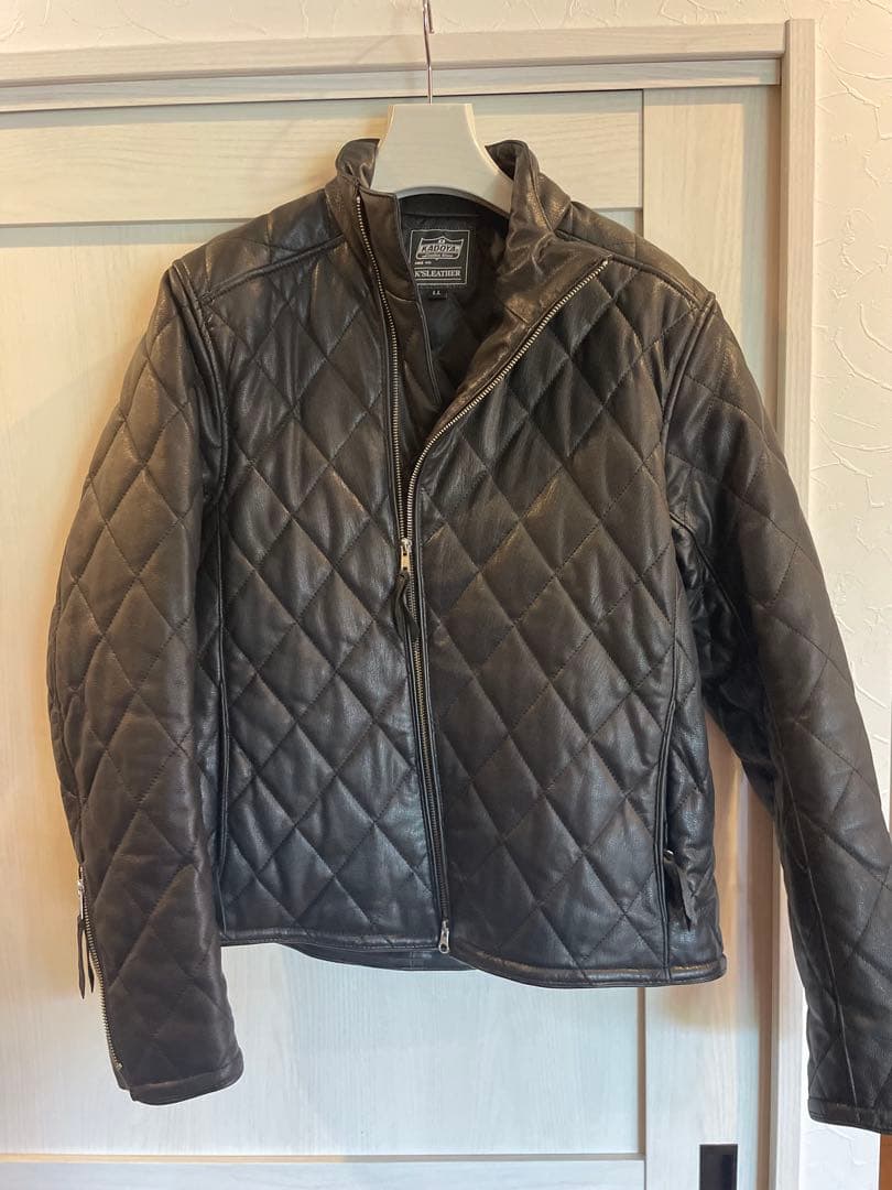 KADOYA K'S LEATHER ブラック レザーライダースジャケット LL