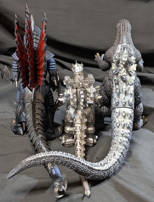 ＦＷゴジラ＆ガイガン（公開年発売版）＋機龍（現行サイズ）バンダイソフビ