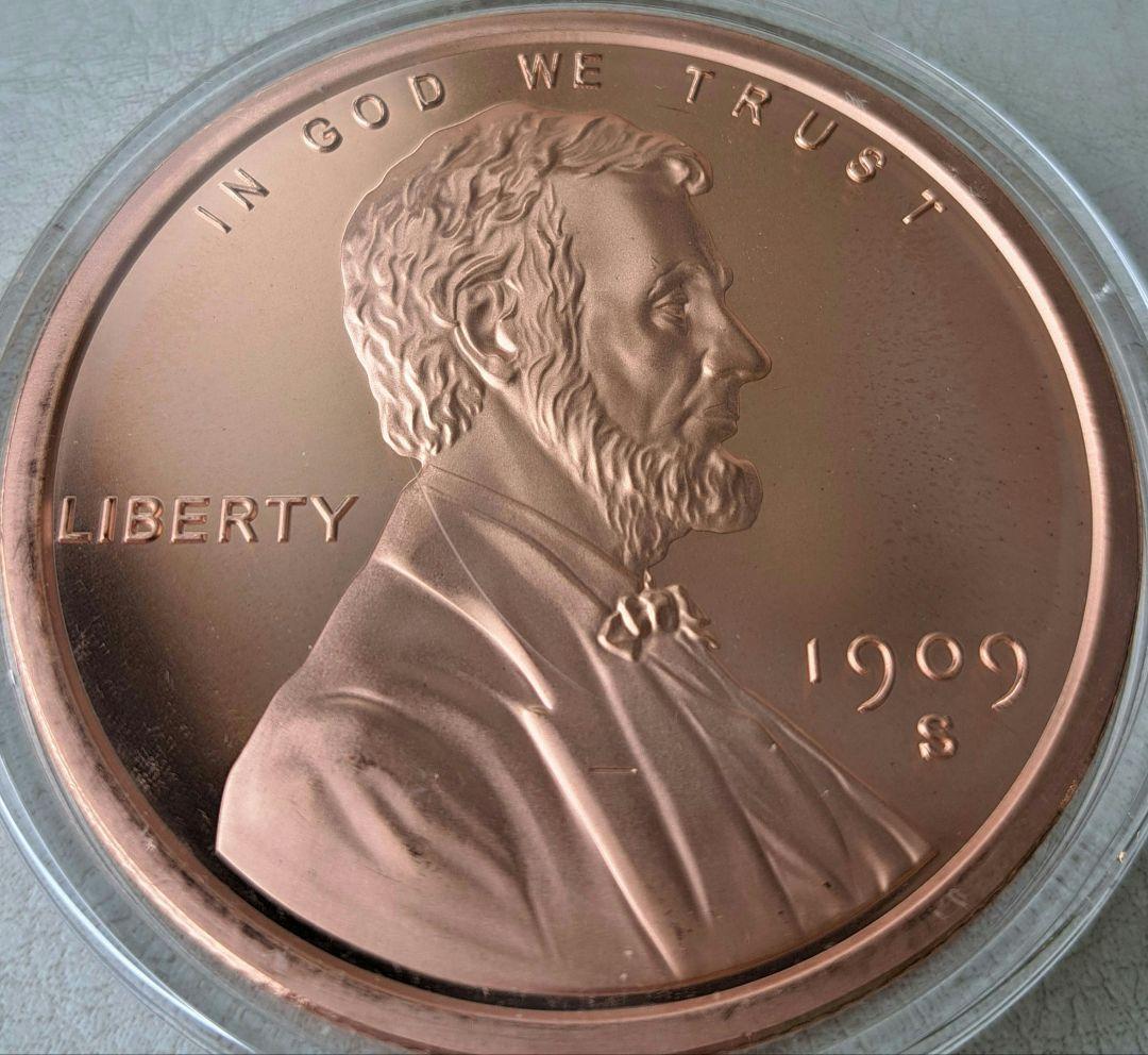 「リンカーンウィートセント」純銅5オンスメダル