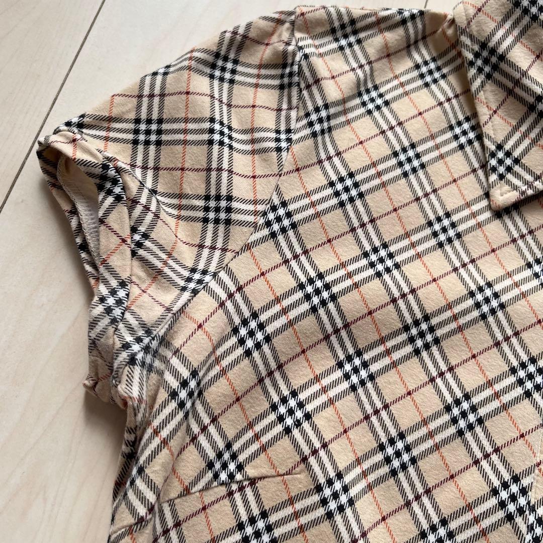 Y2K バーバリーブルーレーベル ノバチェック ポロシャツ ベージュ 38