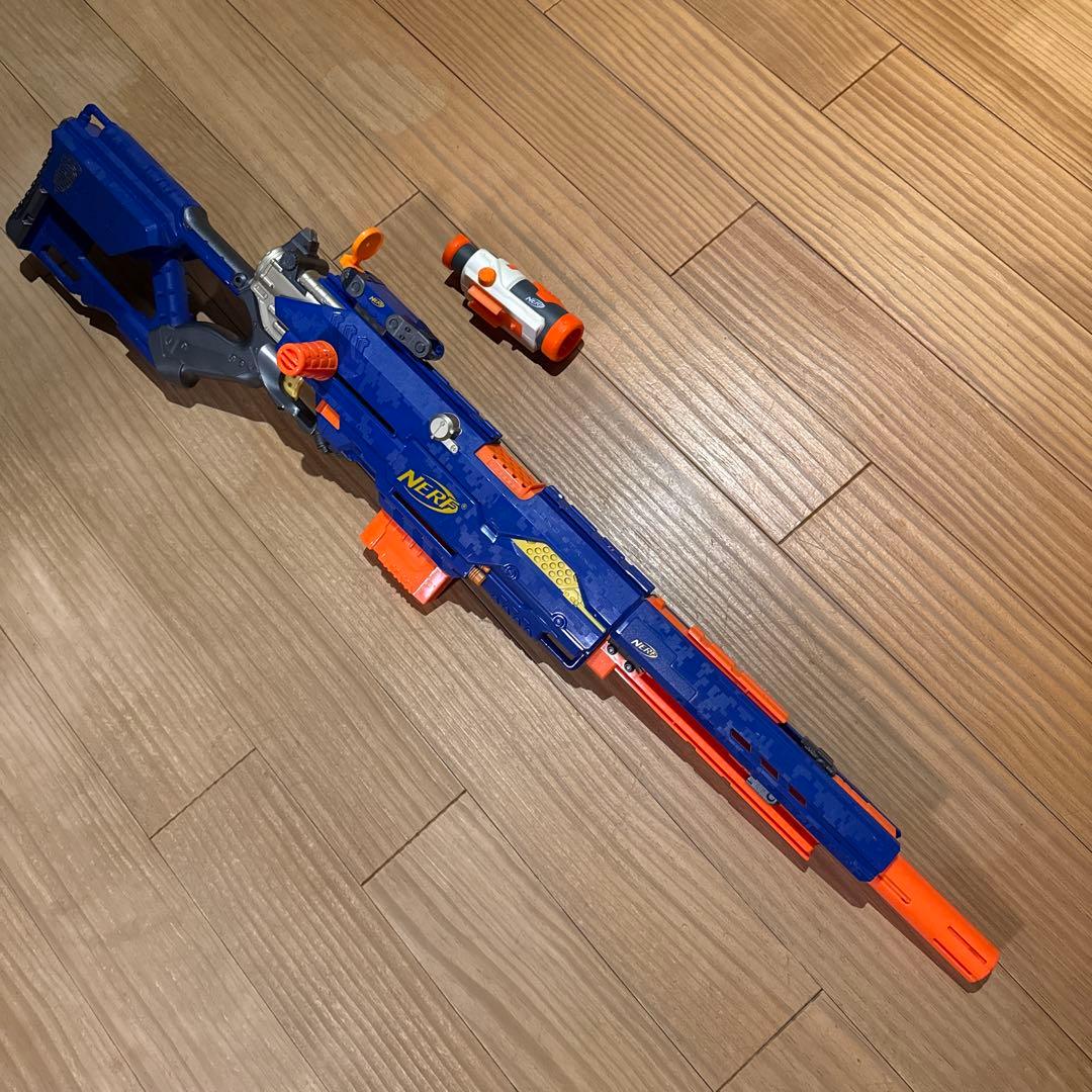 NERF スナイパーライフル　トイガン 青/オレンジ スコープ付き