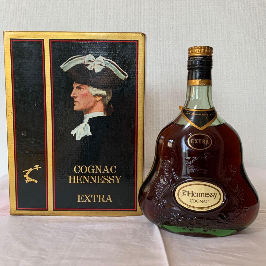 Hennessy Extra コニャック 金キャップ　グリーンボトル　古酒　箱付